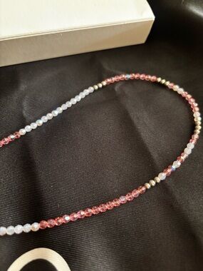 Delicate Pink and Opal Crystal Beaded Necklace - Women Jewelry